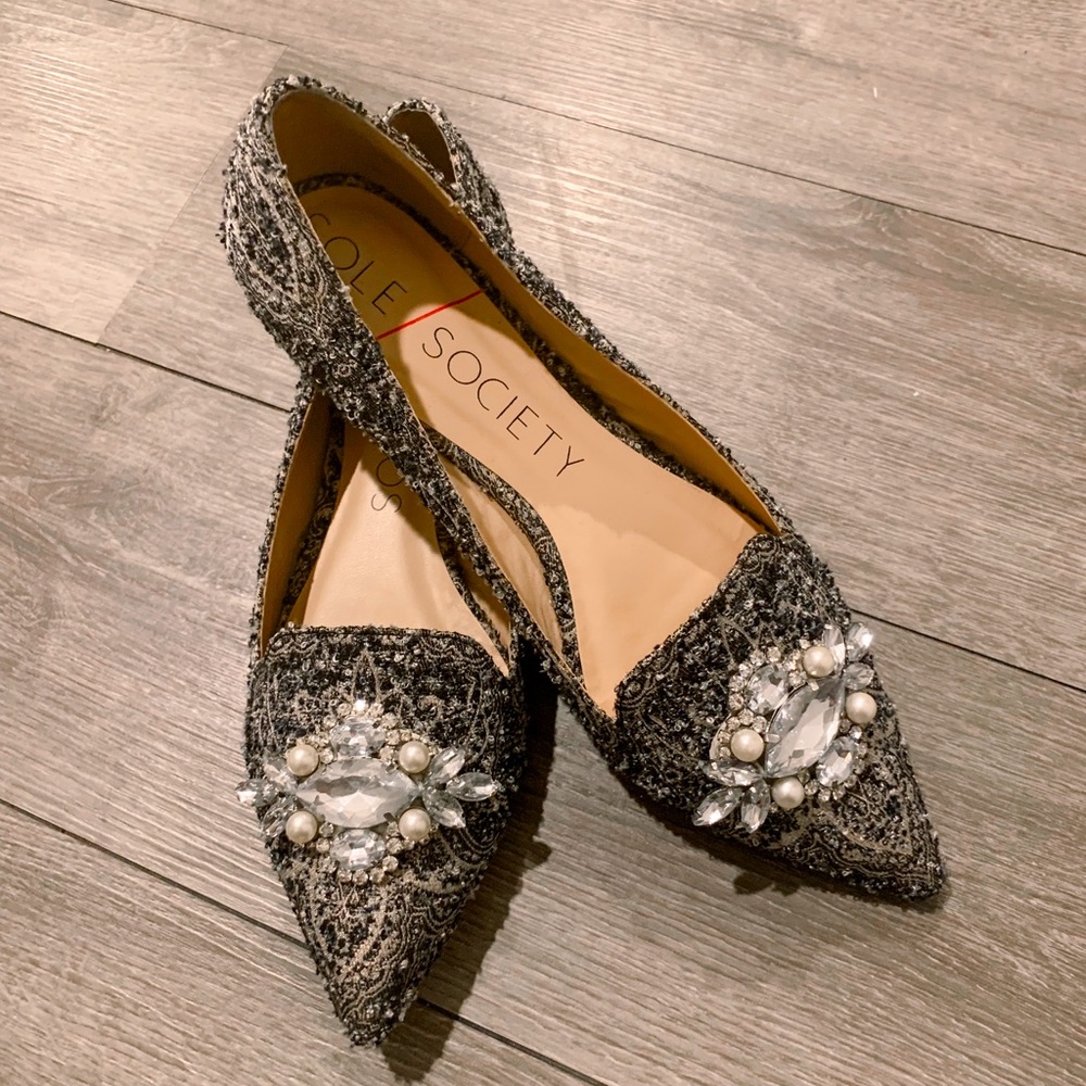 Sole Society Libry Navy Paisley 6.5